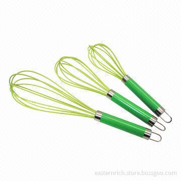 Silicone whisk, color painting stainless steel handle